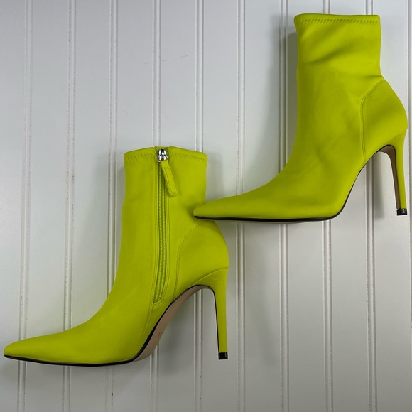 Zara Womens High Heeled Ankle Boots Fabric Yellow EU 37. US 6.5 1144/810 - Picture 4 of 13